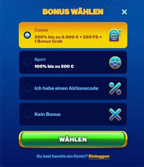 Spins of Glory Casino registrieren